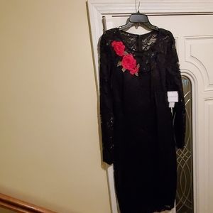 Black short lace dress